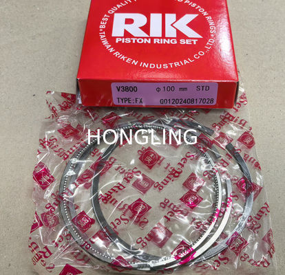 Universal Steel  TAIWAN RIK V3800 Piston Rings With Heat Resistance And Pressure Resistance 1J500-21050  100MM