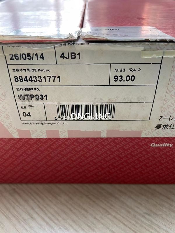 Isuzu 4JB1 PISTON MAHLE Trading shanghai 8944331771 Cylinder diameter 93MM
